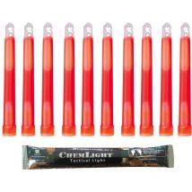 Bastoncino luminoso rosso militare ChemLight Lightsticks 15cm - Light Sticks ultra-luminosi 12 ore (Scatola da10) - Cyalume