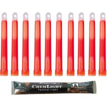 ChemLight Lightsticks - Bastone luminoso rosso militare, 15 cm, con luce molto luminosa con durata di 12 ore (20), qualità militare, conforme Reach