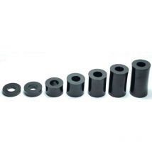 Distanziale in Plastica M6 per Vite/Tubo/Rondella, 10mm, Nero, Lotto di 10 - Cyclingcolors
