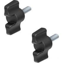 Vite ad Alette di Farfalla, Maniglia che Blocca la Barella, M6 x 18, Lotto di 2, Nero - Cyclingcolors