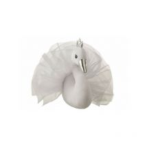 Cygne Decoration Murale Peluche Blanc/Argent - l 46 x l 20 x h 37 cm
