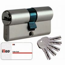 Cylindre Cavers iseo City ISR6 - 2 entrées de clé - Même variure V9 AGL004302 - Nickelé - 30 x 50 mm