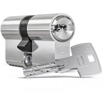 Cylindre de porte haute sécurité IX6 sr nickelé et clé a billes Dimension - 30x60