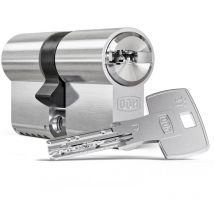 Cylindre de porte haute sécurité IX6 SR nickelé et clé a billes Dimension - 30x40