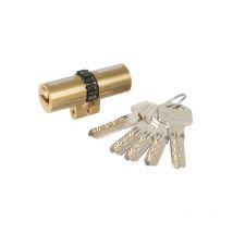 MCM - Cilindro de seguridad modelo P3 - talla Latón. 76 mm. 33x43 mm. Excéntrica de rueda de 14 dientes