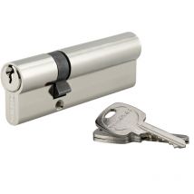 Thirard - Cylindre de serrure double entrée, 30x65mm, anti-arrachement, nickel, 3 clés