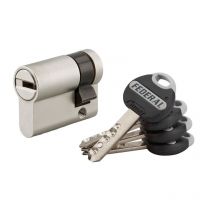 Thirard - Demi-cylindre de serrure Federal , 30x10mm, nickel, anti-arrachement, anti-perçage, 4 clés