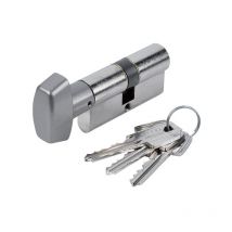 Tesa Securité - Cylindre double de sûreté à bouton TE-5 sur numéro 40 x B30 finition laiton nickelé 3 clés