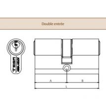 Tesa Securité - Cylindre double de sûreté TE-5 varié 30 x 80 finition laiton nickelé 3 clés