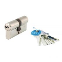 Tesa Securité - Cylindre double de sûreté type t 60 débrayable 5 clés laiton nickelé 30 x 35 mm
