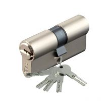 Cylindre type ISR6 sur numéro suivi AGL 697 laiton nickelé 3 clés 45 x 45 mm - ISEO CITY