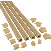 Canalina Mezza Tonda, Passacavi, Canalina Copricavi, Nascondi Cavi, Canaline Per Impianti Elettrici - 4 x 1 m Lunghezza Per Pacco - Verniciabile