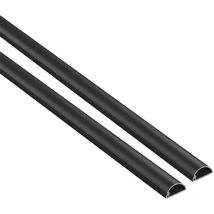 D-line - Micro+ 1M2010B, Passacavi, Canalina Passacavi, Canalina Copricavi, Canalina Passacavi Pavimento - 20 x 10 mm - 1 m Lunghezza - Nero