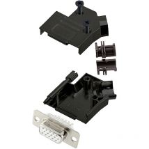 Encitech - D45ZK09-BK-HDS15-W-K 6355-8104-11 d-sub Buchsenleisten-Set 45 ° Polzahl: 15 Lötkelch 1 St.