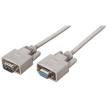 Cavo seriale rs232 nanocable 10.14.0203/ db9 maschio - db9 femmina/ 3m/ beige