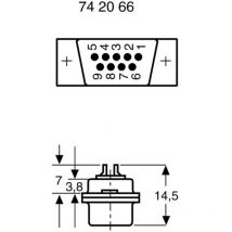 Voelkner Selection - d-sub Stiftleiste 180 ° Polzahl: 25 Lötkelch 1 St.