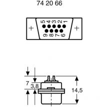 Voelkner Selection - d-sub Stiftleiste 180 ° Polzahl: 15 Lötkelch 1 St.