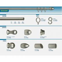Bastone 150 cm nichel in alluminio zama ø 13 mm