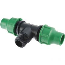 Raccordo tubo 16mm 2 teste + 1 uscita maschio