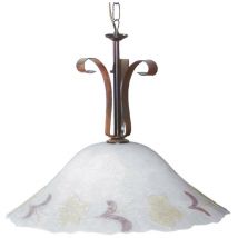 D50-Hängeleuchte mit kupferbraunem Rahmen und E27-Glas