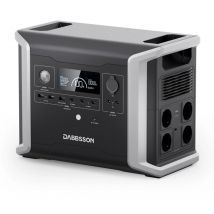 Dabbsson - DBS1300 1330Wh 1200W Générateur solaire portable Batterie LiFePO4 avec 4 prises secteur 1200W (2400W Peak), 0-80% en 1 heure, pour