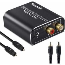 Soniatkia - Audio Dac 192Khz, Convertidor de Audio Digital a Analógico Dac de Aluminio, Digital Spdif Toslink a Estéreo l/r Rca Jack 3.5Mm con Cable