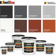 Isolbau - Dachfarbe 1,5kg - 25kg Sockelfarbe Dachlack Ziegelrot Anthrazit Steingrau Braun Farbe: Ziegelrot Menge: 1,5 kg - (8,06/kg)