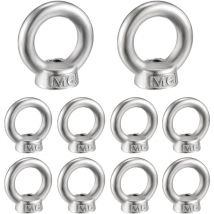 Ghiera M6 10 pezzi Dadi a occhiello filettati in acciaio inossidabile 304 per accessori di sollevamento