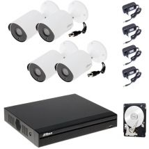 Dahua - video surveillance kit 4 cameras 5 mpx P2P cloud 500 gb