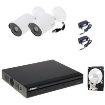 Video surveillance kit 5 mpx 2 cameras P2P cloud hd 500 gb - Dahua