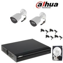 Dahua - videosurveillance kit dvr 4 canaux 2 cameras 2 mpx hd 500 gb