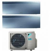 Daikin - Bluevolution Dual Split Inverter Klimagerät Serie emura silver iii 9+12 mit 2MXM68N R-32 Wi-Fi Integrated 9000+12000 Farbe Silber