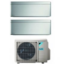Daikin - Bluevolution Dual Split Inverter Klimagerät Serie stylish total silver 5+7 mit 2MXM40A R-32 Wi-Fi Integrated 5000+7000 Farbe Grau
