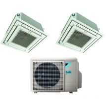 Bluevolution Inverter-Dual-Split-Kassetten-Klimagerät ffa-a 12+12 mit 2MXM68N R-32 Wi-Fi Optional mit weißem Grill 12000+12000 - Italienische