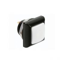Velleman - poussoir métallique carré avec capuchon blanc - 1P spst off-(on) info games R1397W