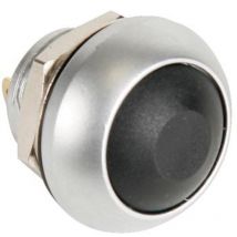 Poussoir métallique rond avec capuchon noir - 1P spst off-(on) switches R1398