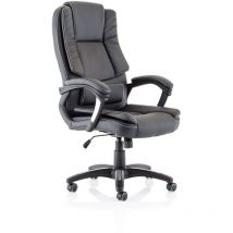 Dakota Dynamic High Back Black Leather Look Executive Office Chair with Fixed Ar