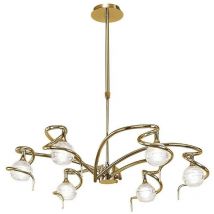 Inspired Lighting - Inspired Mantra - Dali pb - Telescopic Ceiling Pendant Semi Flush Convertible 6 Light G9, Polished Brass