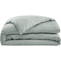 Dalia - Housse de Couette 240x220cm 100 % Viscose de Bambou Vert d'Eau