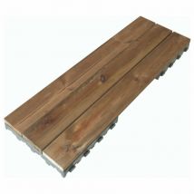 Dalle bois clipsable pin Xtiles 117 x 39 cm (Lot de 20 dalles soit 9 m²) - Brun