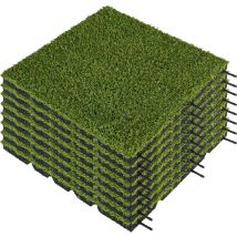 Technoflex - Dalle amortissante effet gazon 50 x 50 cm Lot de 8