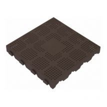 Xtiles - Dalle autoportante clipsable ajourée jardin - 40 x 40 cm - Marron