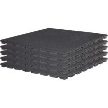 Technoflex - Dalle de jardin amortissante grise 50 x 50 cm Lot de 5