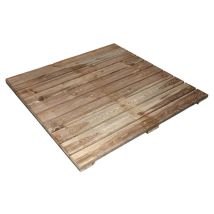 Dalle en bois 100x100x3,5 cm – Pin imprégné en autoclave – Jardin piscine