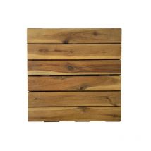 Snap&go - Dalle en bois acacia huilé (lot de 4) - Chêne moyen 30 x 30 cm