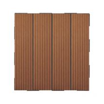 Jardinex - Dalle en composite Snap & Go (lot de 4) - Brun 30 x 30 cm