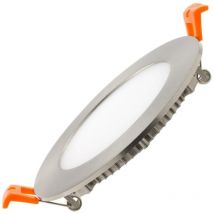 Dalle LED 6W Ronde Extra-Plate Coupe Ø 110 mm Argentée 5000K Blanc froid