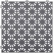 Dalle plastique grise anthracite clipsable 12 mm Dalle à motifs circulaires Dalle 30x30 cm pour usage intensif idéal extérieur