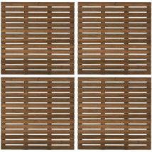 Jardipolys - Dalle rainurée 100 cm teintée brun Slab lot de 4
