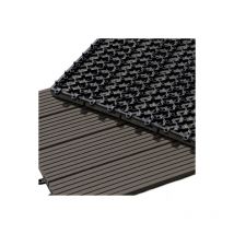Décoweb - Dalle Terrasse Bois Composite clipsable - Brun Foncé - Lot de 6 dalles 30x60cm soit 1,08m²)